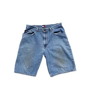 Tommy‎ Jeans Denim Shorts Mens Size 34 Blue 90s Vintage Distressed